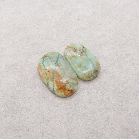 2 PCS Natural  Chrysocolla Gemstone Cabochons, 23x15x4mm,21×13×4mm,4.4g