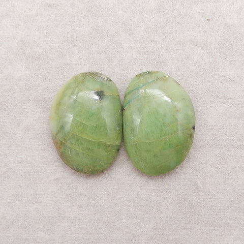 Natural stone Chrysocolla Gemstone Cabochon pair,24x17x6mm,7.4g