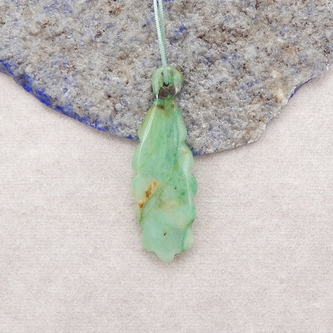 Natural Stone Chrysocolla Gemstone Pendant,Handmade Gemstone Pendant,.39x13x4mm,3.5g