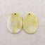 Natural  Serpentine Gemstone Earring Beads,Drill Gemstone Earring Pair,24x18x2mm, 4.3g