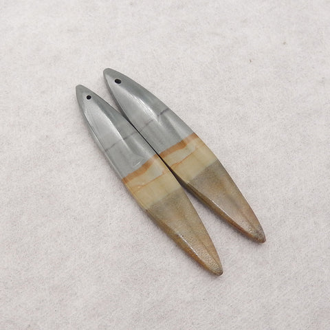 Natural  US Biggs Picture Jasper Earring Beads,51x10x3mm, 4.9g