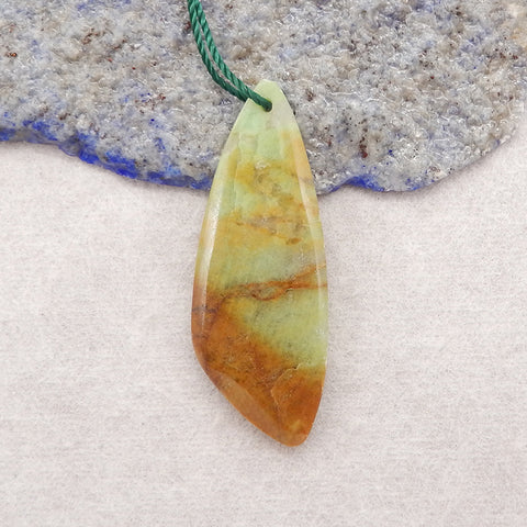 Natural Stone Chrysocolla Gemstone Pendant,Handmade Pendant,.40x15x5mm,4.3g