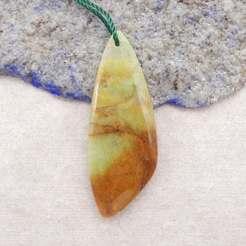 Natural Stone Chrysocolla Gemstone Pendant,Handmade Pendant,.40x15x5mm,4.3g