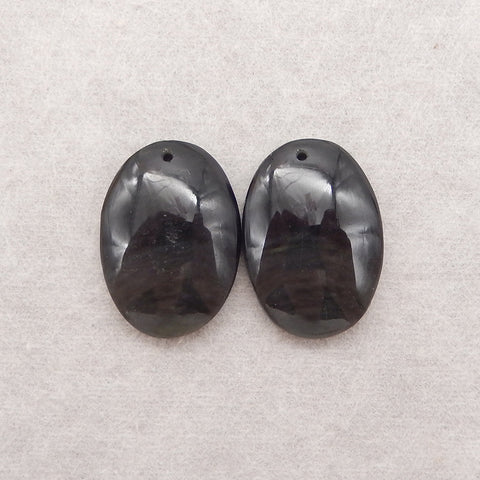 Natural Rainbow Obsidian Gemstone Earring Beads, 25×18×5mm, 7.8g