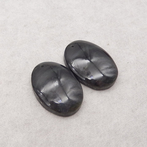 Natural Rainbow Obsidian Gemstone Earring Beads, 25×18×5mm, 7.8g