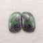 Paire Cabochon Rubis Naturel et Zoisite 25x18x5mm,7.5g