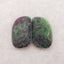 Paire Cabochon Rubis Naturel et Zoisite 25x18x5mm,7.5g