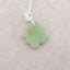 Natural Stone Chrysoprase Flower Shape Pendant, 15x15x3mm, 1.2g