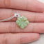 Natural Stone Chrysoprase Flower Shape Pendant, 15x15x3mm, 1.2g