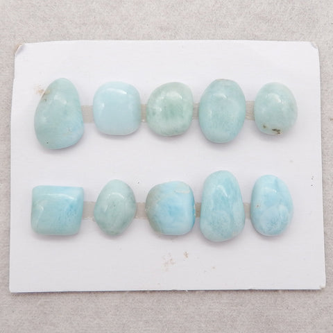 10 PCS Natural Larimar Cabochons ,15x12x3mm, 12.2g