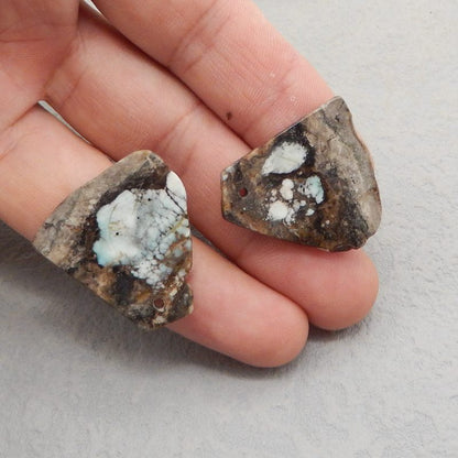 Blue Lace Agate Boucles d'oreilles Stone Pair, pierre pour la fabrication de boucles d'oreilles, 19x11x3.5mm, 2.5g