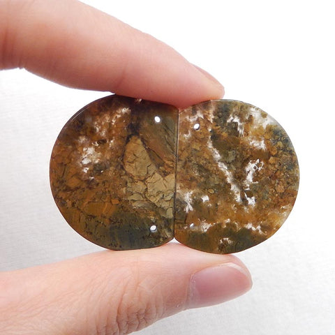 Natural Ocean Jasper Earring Beads 24x30x3mm, 8.5g