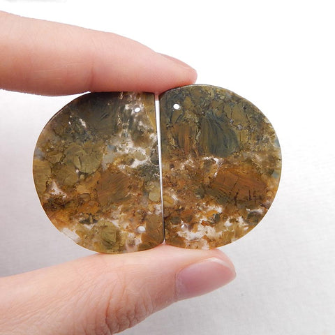 Natural Ocean Jasper Earring Beads 24x30x3mm, 8.5g