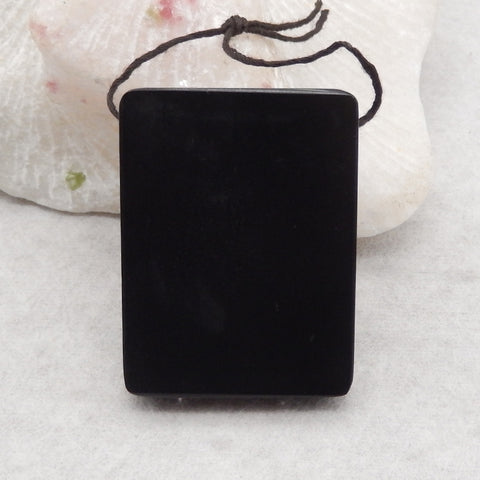 Natural Obsidian, Howlite And Picture Jasper Intarsia Gemstone Pendant Bead, Side Drilled Gemstone Pendant,Handmade Pendant Gift, 41x31x7mm, 21g