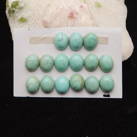 15 pcs Natural Turquoise Cabochons 11x9x4mm, 9.3g - Gomggsale