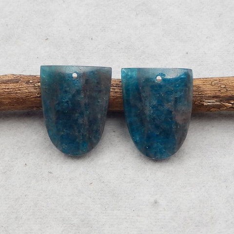 Natural Blue Apatite Crystal Earring Beads 19*15*4mm, 5.5g