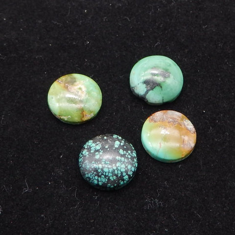 4 PCS Natural Turquoise Cabochons 14*14*3mm, 14*14*5mm, 6.3g