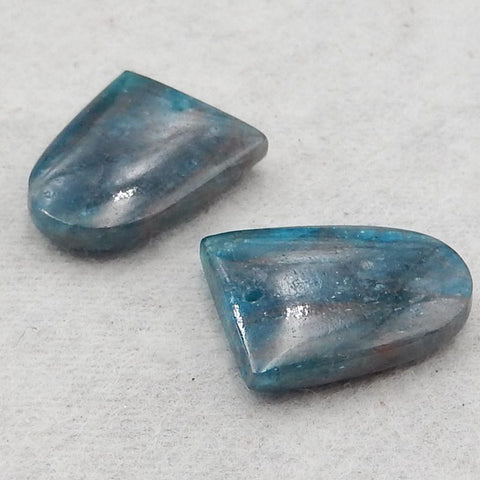 Natural Blue Apatite Crystal Earring Beads 19*15*4mm, 5.5g