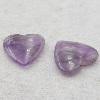 Natural Amethyst Heart Earring Beads,19x19x4mm, 4.7g