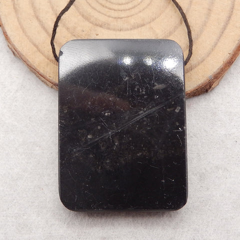 Natural Obsidian, Howlite And Picasso Jasper Intarsia Gemstone Pendant Bead, Side Drilled Gemstone Pendant,Handmade Pendant Gift, 38x28×5mm, 16.4g