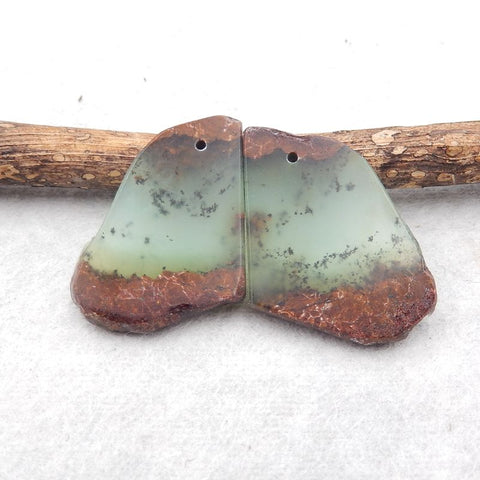 Natural Chrysoprase Earring Beads 28*28*3mm, 6.5g