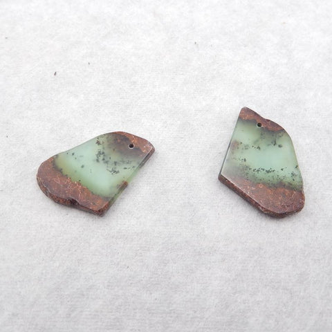 Natural Chrysoprase Earring Beads 28*28*3mm, 6.5g