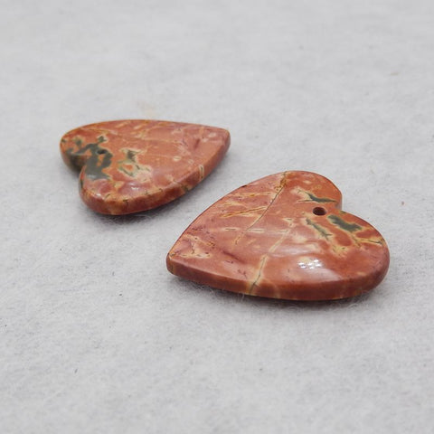 Natural Red Creek Jasper Earring Beads 20*20*4mm, 4.8g