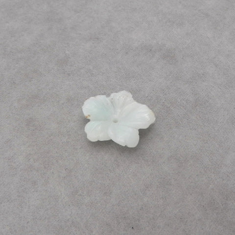 Carved Natural Amazonite Flower Pendant Bead,21x5mm, 2.1g