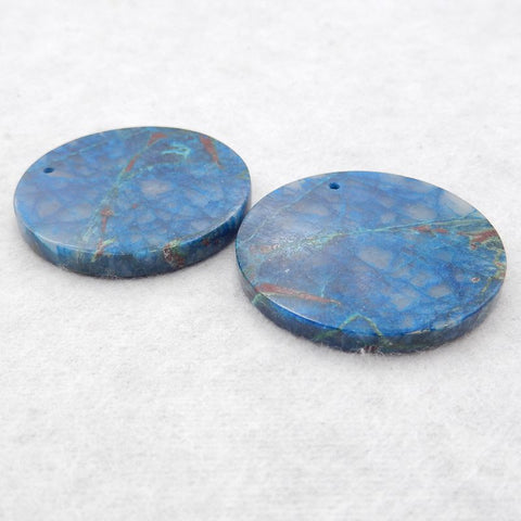 Natural Chrysocolla Earring Beads 30x30x3mm, 11.3g