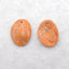 Natural Red Coral Earring Beads 22*17*4mm, 3.8g