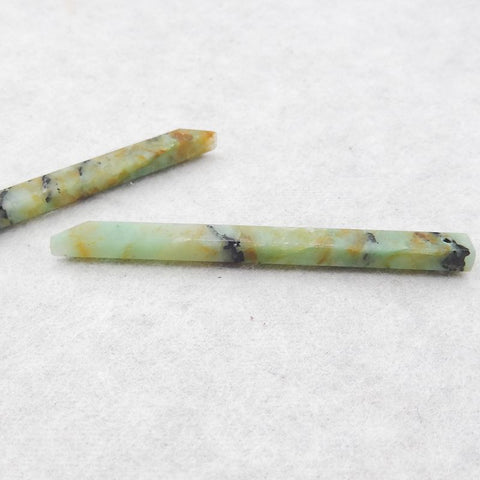 Natural Chrysocolla long Earring Beads 56*4*4mm, 5.3g