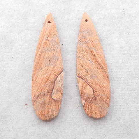 Natural Sandstone Earring Beads 49*12*4mm, 6.8g