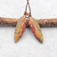 Natural Red Creek Jasper Carved leaf Earring Beads 35X10X4mm, 4.9g