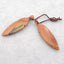 Natural Red Creek Jasper Carved leaf Earring Beads 35X10X4mm, 4.9g