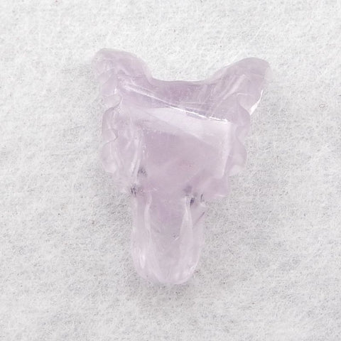 Natural Amethyst Carved Wolf Head Pendant Bead 22×16×10mm, 4.3g