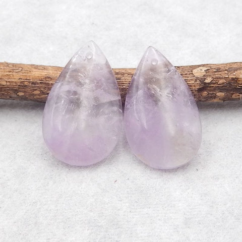 Natural Amethyst Earring Beads 24×15×4mm, 5g