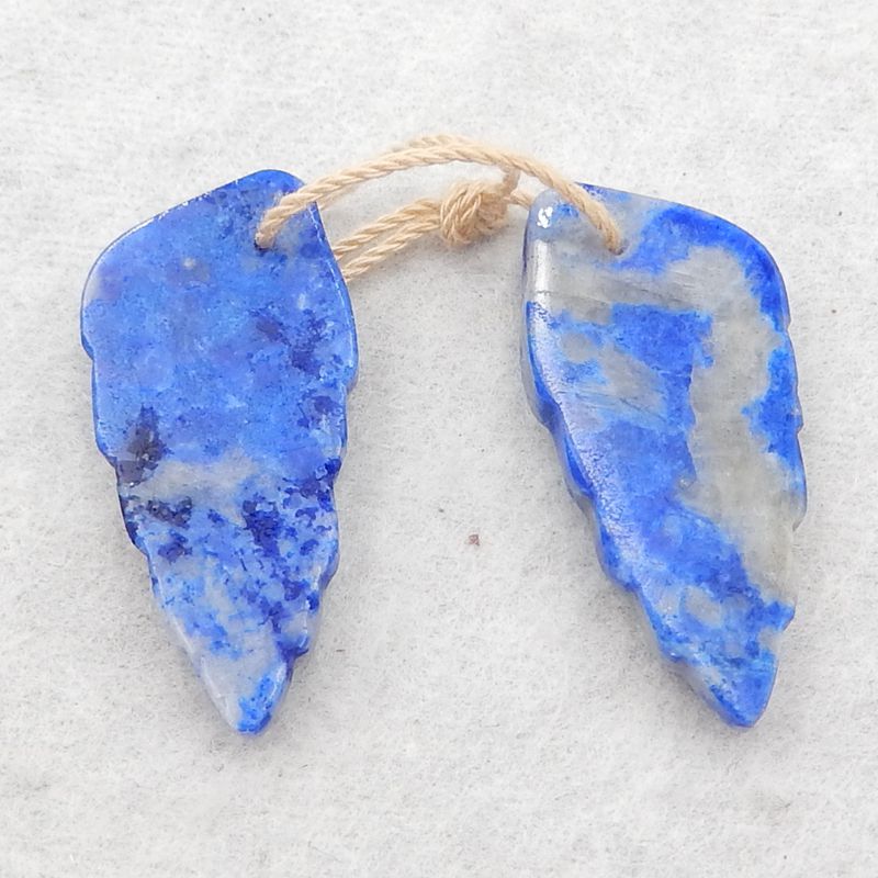 Natural Lapis Lazuli leaf Earring Beads 30x15x5mm, 7.3g