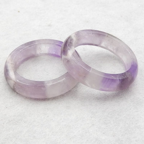 Natural Amethyst Carved Circles Earring Beads,28×28×6mm, 8.7g