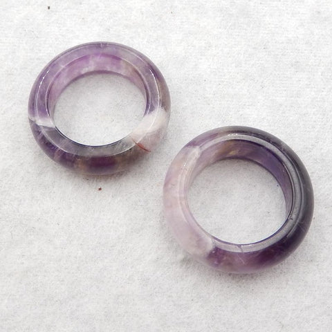 Natural Amethyst Carved Circles Earring Beads,24×24×7mm, 8.5g