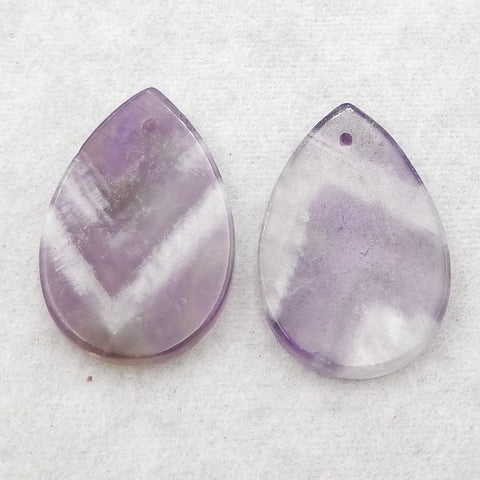 Natural Amethyst Earring Beads 30x20x3mm, 7.5g