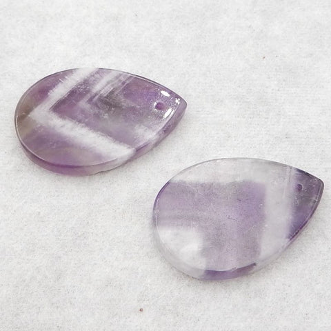 Natural Amethyst Earring Beads 30x20x3mm, 7.5g