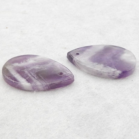 Natural Amethyst Earring Beads 30x20x3mm, 7.5g