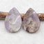 Natural Amethyst Earring Beads 30x20x3mm, 7.5g