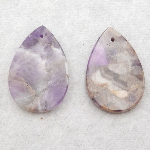 Natural Amethyst Earring Beads 30x20x3mm, 7.5g