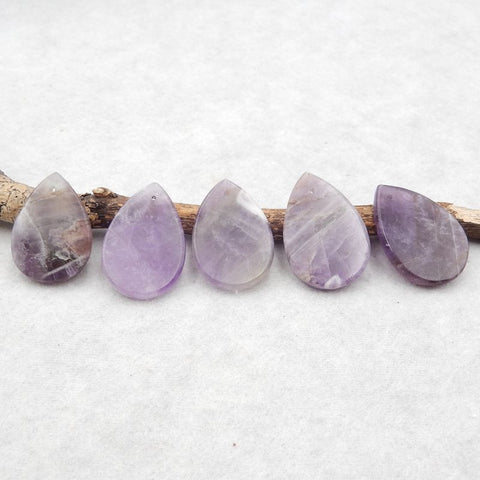 5 PCS Natural Amethyst Pendant Beads,30×20×3mm,18.4g