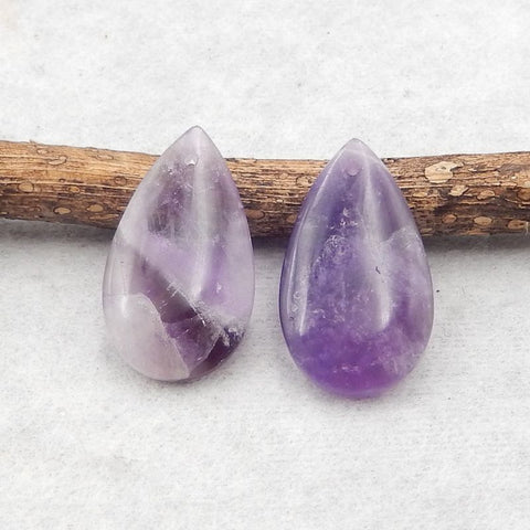 New Natural Stone Amethyst Teardrop Earring Beads,23×14×4mm, 4.4g