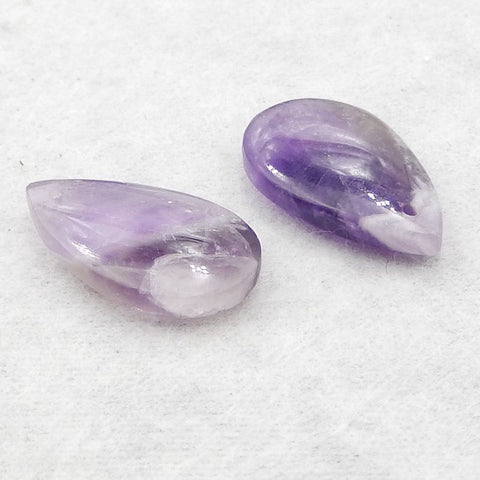 New Natural Stone Amethyst Teardrop Earring Beads,23×14×4mm, 4.4g