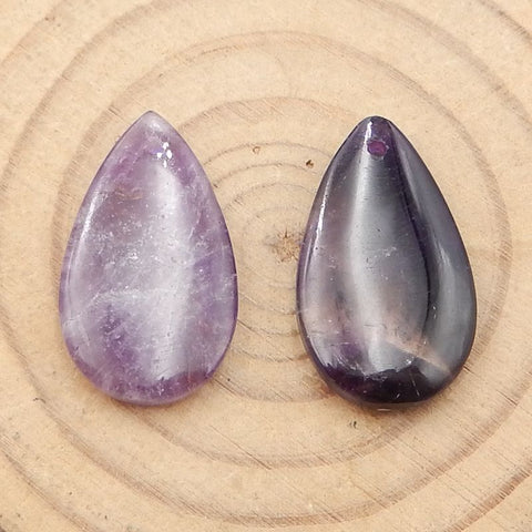 New Natural Stone Amethyst Teardrop Earring Beads,23×14×4mm, 4.4g