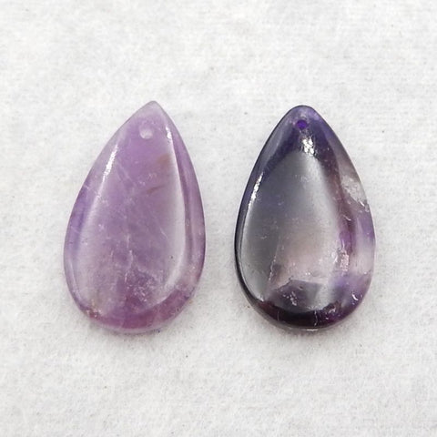 New Natural Stone Amethyst Teardrop Earring Beads,23×14×4mm, 4.4g