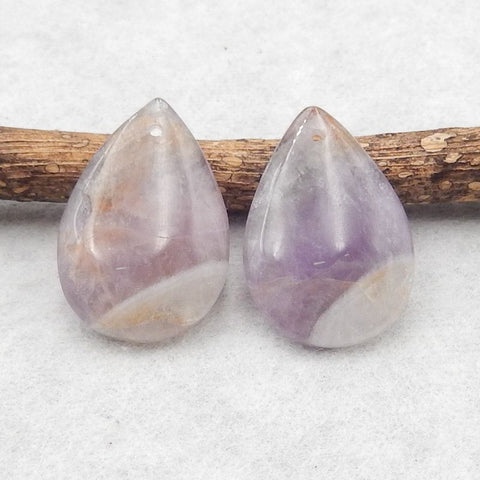 New Natural Stone Amethyst Teardrop Earring Beads,23×14×4mm, 4.4g